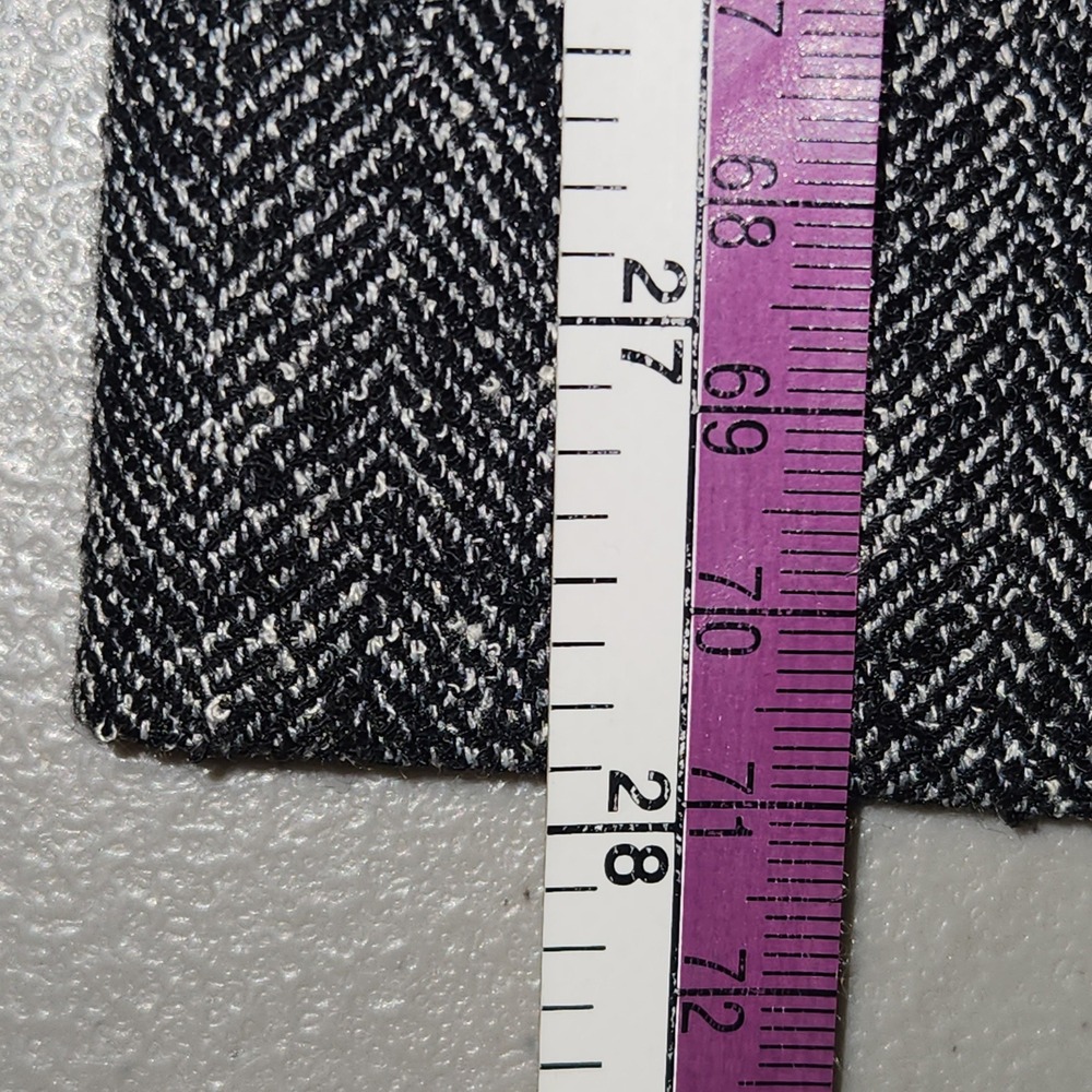 Express Editor Relaxed Ankle Trouser Mid Rise Herringbone Black Gray 16L NWT - Picture 8 of 9